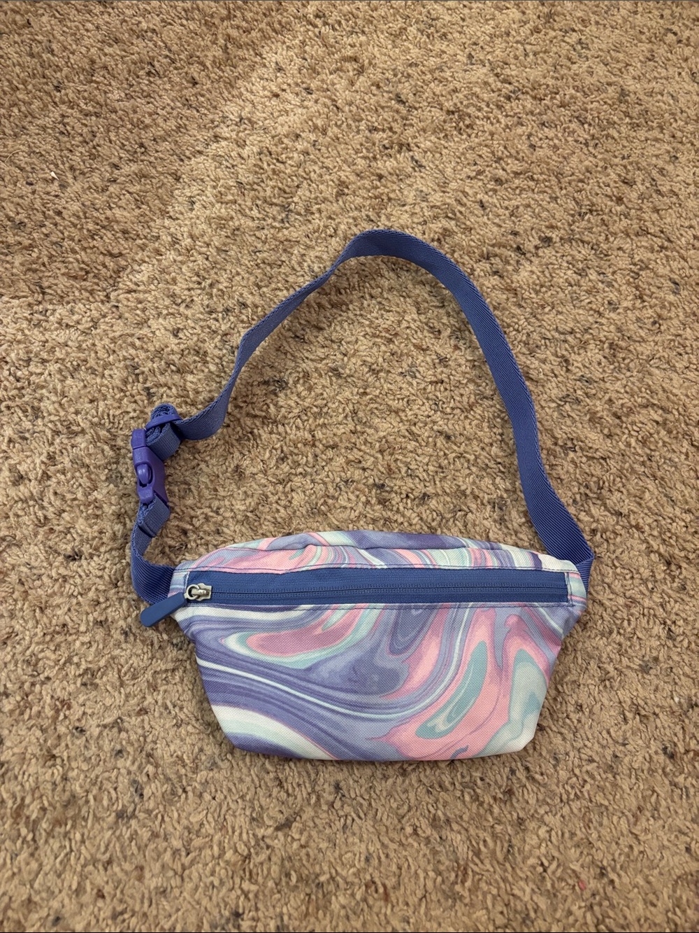 Pottery Barn Teen Pastel Swirl Purple Marble Fanny Pack